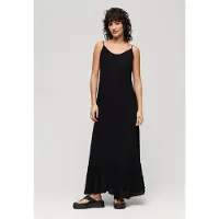 Superdry Femme Robe Longue Caraco de Plage Noir Taille: 34