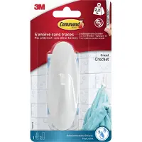 Command 17083BFGN Crochet design 3M pour salle de bain, plastique, taille : L, blanc