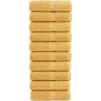 vidaXL Serviettes d'invité de qualité supérieure SOLUND 10 pcs doré