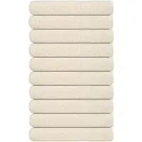 vidaXL Serviettes 10 pcs crème 100x200 cm 360 g/m² 100% coton
