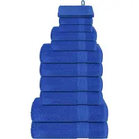 vidaXL Ensemble de serviettes 12 pcs bleu 360 g/m² 100% coton