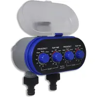 vidaXL Minuterie d'arrosage automatique électronique de jardin Double sortie