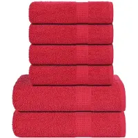 vidaXL Ensemble de serviettes 6 pcs rouge 360 g/m² 100% coton