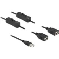 DeLOCK Câble de transfert de données USB de 1 m pour alimentation - 22 AWG - noir
