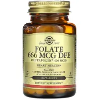 Solgar , Folate, 666 mcg, 100 Comprimés (666 mcg EFR par Comprimé)