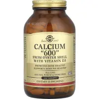 Solgar , Calcium "600" à Base de Coquille d'Huître avec Vitamine D3, 240 Comprimés