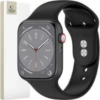 Tech-Protect Silicone Strap for Apple Watch 4 / 5 / 6 / 7 / 8 / 9 / SE (38 / 40 / 41 mm) - Black
