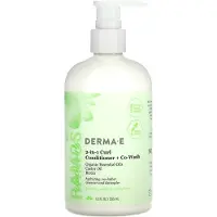 DERMA E , Ramos Clean Curls, 2-en-1 Après-Shampooing pour Boucles + Co-Lavage, Pour Cheveux Ondulés, Bouclés et Frisés, 12 fl oz (355 ml)