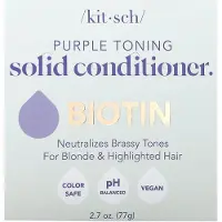 Raw Organic , Barre d'après-shampoing Solide Tonifiante Violette, Biotine, Fleur d'Oranger & Jasmin, 1 Barre, 2,7 oz (77 g)