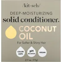 Kitsch , Barre d'après-shampoing Solide Hydratation Intense, Huile de Coco, Thé Blanc & Noix de Coco, 1 Barre, 2,7 oz (77 g)