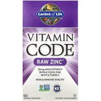 Garden of life , Vitamin Code, Zinc Brut, 60 Gélules Végétaliennes