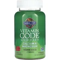 Garden of life , Gommes Vitamin Code, Calcium & Magnésium, Framboise, 60 Gommes