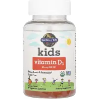 Garden of life , Enfants, Vitamine D3, Orange, 20 mcg (800 UI), 60 Gommes Végétariennes