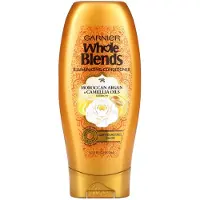 Garnier , Whole Blends, Après-shampoing Illuminant, Extraits d'Huiles d'Argan Marocain et de Camélia, 12,5 fl oz (370 ml)