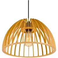 SLV WUD, luminaire suspendu, E27, demi-ronde, extrémité de câble ouverte, 1 x max. 60W, noir 1008045