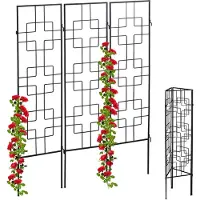 Relaxdays Treillis de jardin métal, lot de 3 (33 cm, 0.80 cm)
