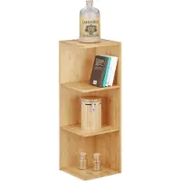 Relaxdays 10020280 Etagère d'angle Bambou Nature 29 x 29 x 85,5 cm