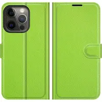 Cover-Discount iPhone 13 Pro - étui en cuir vert (Apple iPhone 13 Pro), Coque pour téléphone portable, Vert