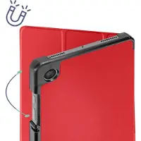 Avizar Étui pour Samsung Tab A9 Plus Clapet Trifold Support Video et Clavier Rouge