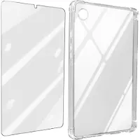 Avizar Coque pour Samsung Tab A9 Plus Silicone Antichoc et Verre Trempé Transparent