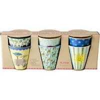 Rice Tasses - Mélamine - 6 pces - 250 ml - Multi/Imprimés Funky - - UneTaille - Tasse