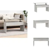 vidaXL Table basse gris béton 102 x 50,5 x 52,5 cm en aggloméré - Tables basses