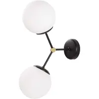 Opviq , applique murale moderne, structure en métal, noir et blanc, 28 x 15 cm, hauteur : 44 cm, 2 x E27 max. 40 W, IP20, notice de montage incluse, design élégant pour l'hôtellerie et la maison.