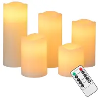 Deuba 5 Bougies LED en cire avec télécommande