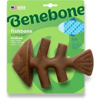 Benebone Fishbone jouet à mâcher en nylon pour chien (saveur saumon)