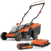 Dual Power Tondeuse à gazon sans fil double alimentation 20 V 34 cm POWDPGLWS1 - Batterie 4 Ah et chargeur inclus - Moteur sans balais