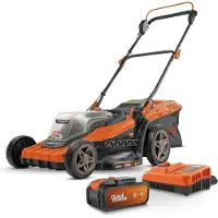 Powerplus POWDPGLWS2-40V - Tondeuse à gazon sans fil de Dual Power, 420 mm de diamètre, sans batterie ni chargeur, avec bac à herbe et éjection arrière