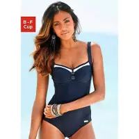 LASCANA Maillot de bain modelant bleu marine / blanc