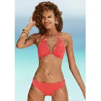 LASCANA Bas de bikini 'Scallop' rouge