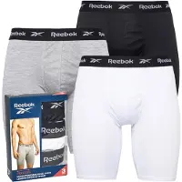 Reebok Shorts de sport Hogan Homme - lot de 3 - Noir/Blanc/Gris Chiné