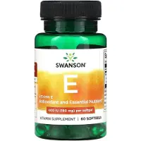 Swanson Health , Vitamine E, 180 mg (400 UI), 60 Gélules Souples