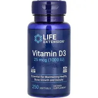 Life Extension - Vitamine D3 25 mcg (1000 UI) (250 capsules molles)
