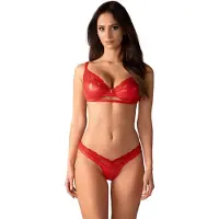 Obsessive Aliosa Lingerie Ensemble Rouge 2 Pièces S/M