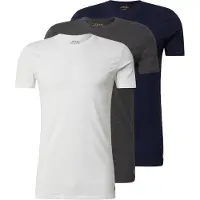 Ralph Lauren pour homme. 714830304036 Set de 3 t-shirts à col rond gris, blanc, marine (L), Casuel, Homewear, Multicolore, Coton, Manch