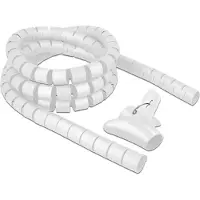DeLOCK Spiralschlauch mit Einziehwerkzeug 2,5 m x 30 mm weiß