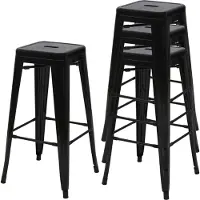 MCW Tabouret de bar -A73 Métal (lot de 4)