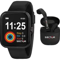 Sector Hommes Montre analogique numérique Sport Montre en silicone noir USE51282008