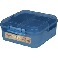 Mapa Cube de bote bento en plastique lie a l'ocean | Bote a lunch carree de 1,25 L avec yaourt / pot de fruits | Sans BPA fabrique a l'aide