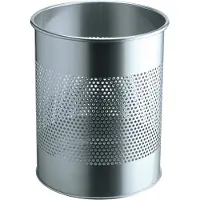 Durable Corbeille à papier - métal - 14,7 L - Ø 260 x H 315 mm - argent métallisé