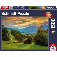 Schmidt Spiele Puzzle Coucher de Soleil sur Wamberg - 1500 pièces