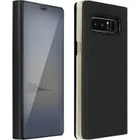 Avizar Housse Galaxy Note 8 Etui folio Miroir Fonction Stand Protection - Noir