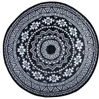 Esschert Design Tapis de jardin réversible rond - D 180 x 0,8 cm - Motifs cercles