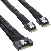 InLine Câble SAS Slim, SFF-8654 8X vers SFF-8654 8X, 48 Gb/s, 0,5m (100 cm)