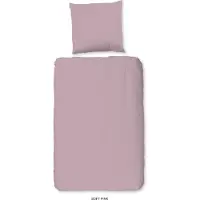 Muller Textil Enveloppe de couette "uni pattern" - Rose - (135x200 cm) - Coton
