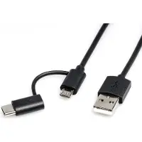 Roline 11028328 Câble USB 2.0 1 m USB A USB C/Micro-USB B Noir
