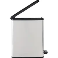 Curver DECO SLIM BIN Poubelle 25L avec pédale argent métallique